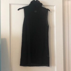 Helmut Lang mohair silk sleeveless turtleneck top